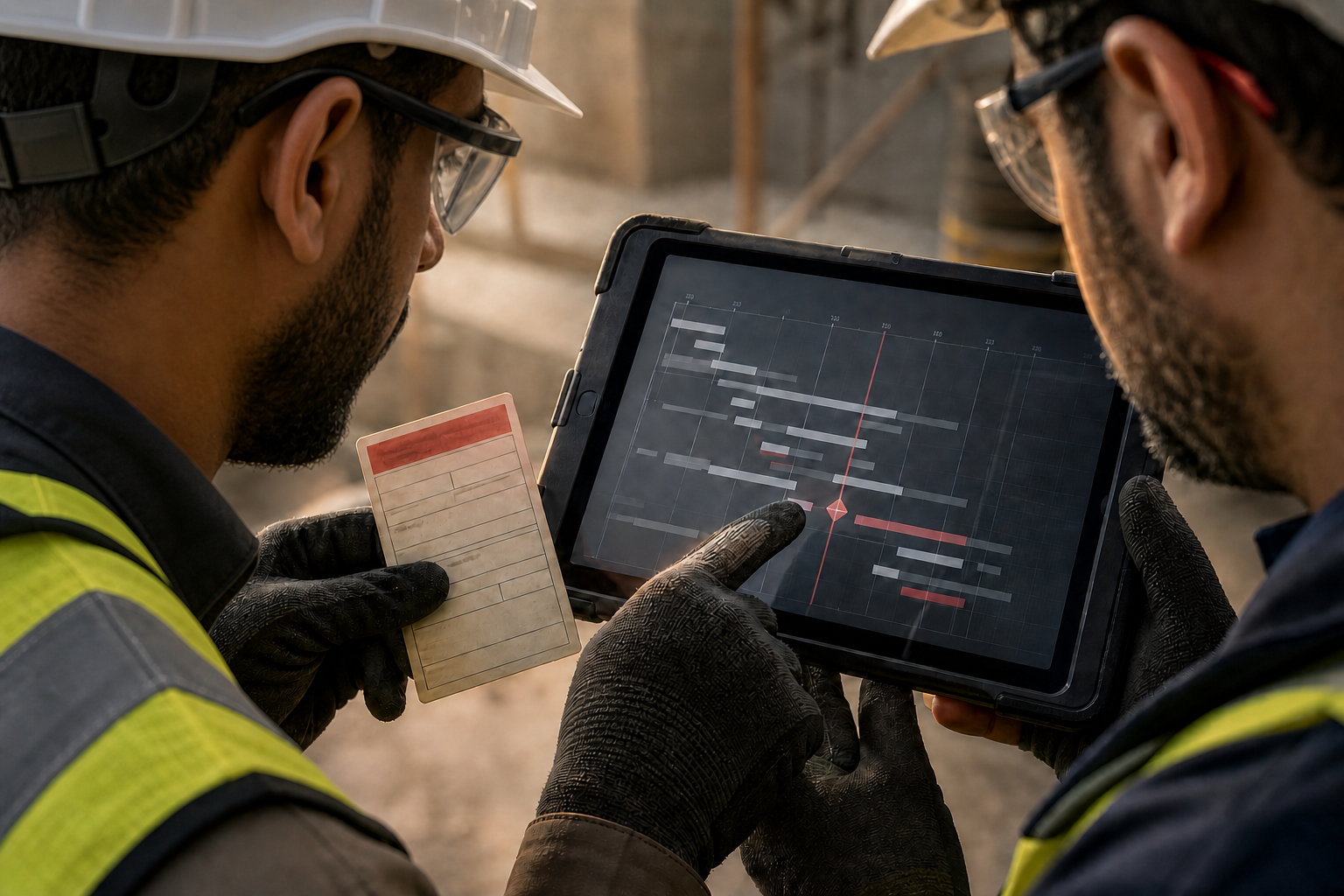 Contractor permit and programme review on site